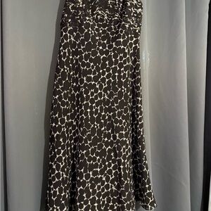 Ann Taylor 100% Silk Giraffe Print Chiffon Sleeveless Women's Dress Brown size 0
